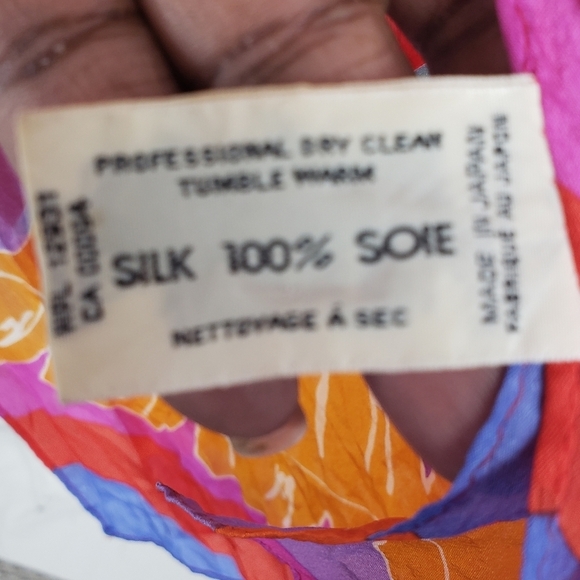 Vibrant Orange Multicolored Floral Silk Scarf - Picture 3 of 5